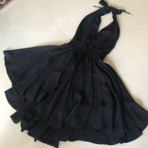 Black Snake Embossed Love Shack Fancy Halter Dress